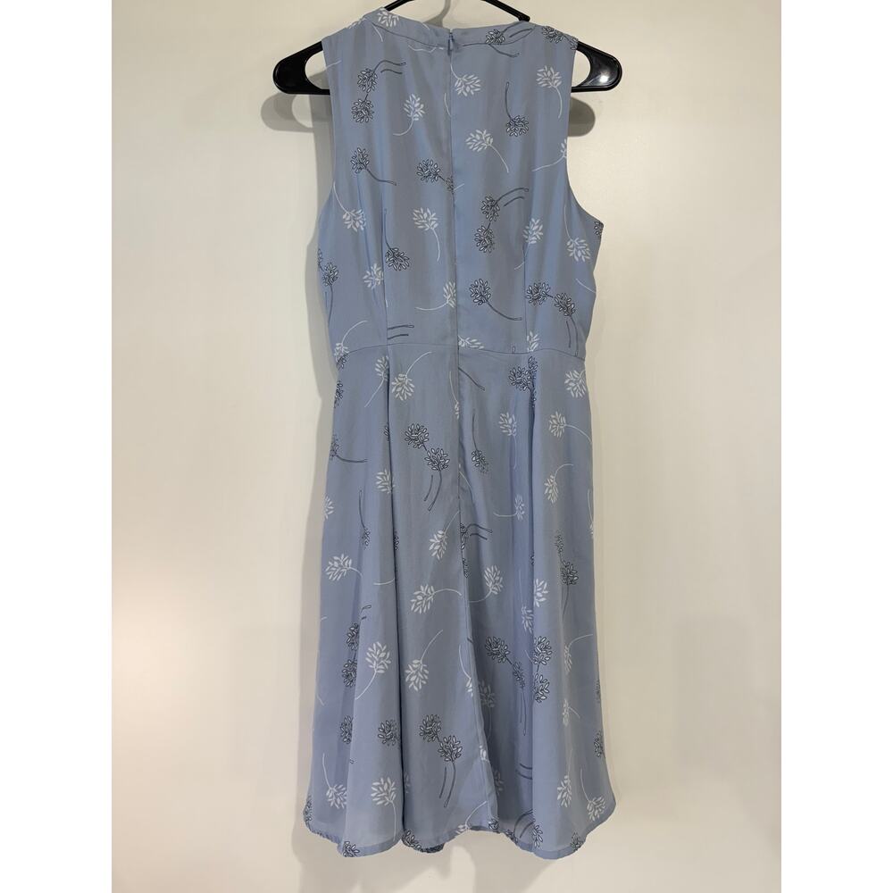 Banana Republic Blue Floral Midi Dress –Fit & Flare, Soft Chiffon, Size 6 - Picture 5 of 6